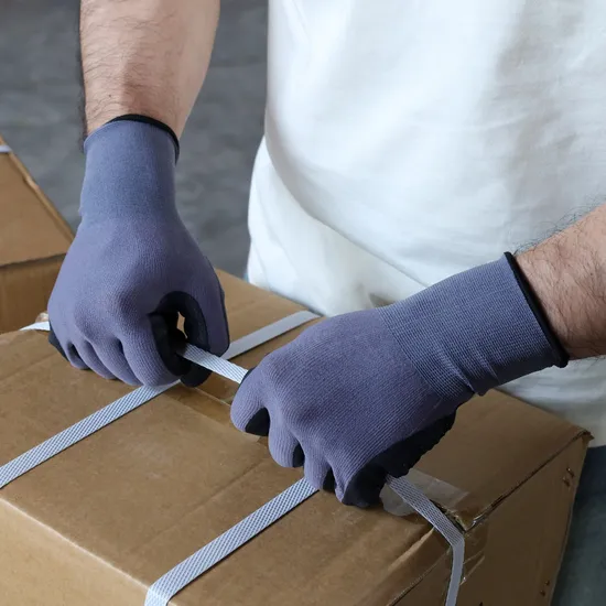 Nylon Spandex Ultra Micro Foam Nitrile Coated Protective Gloves with CE Certificate