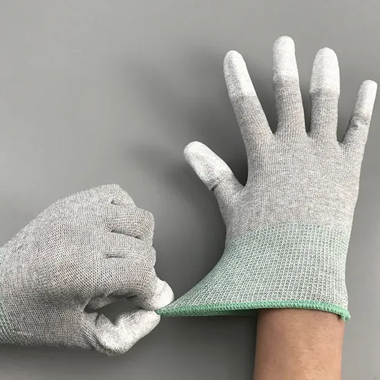 ESD Safe Carbon Fiber Antistatic PU Coated Top Fit Gloves