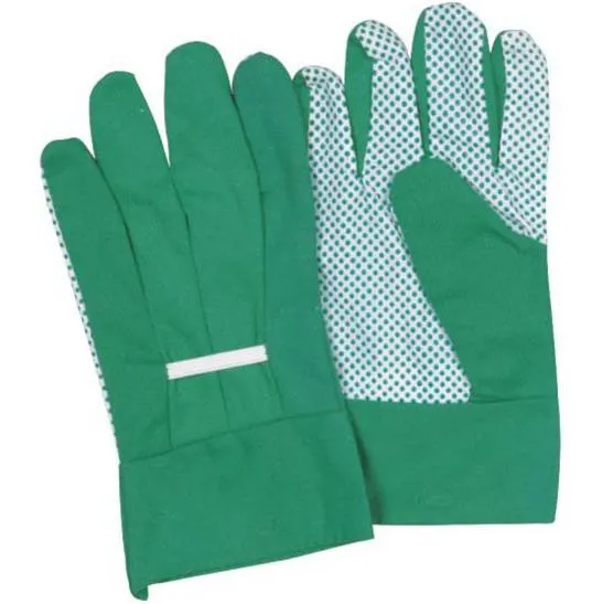 PVC Dotted Palm Flowered Canvas Cotton Working Household Cleaning Gloves