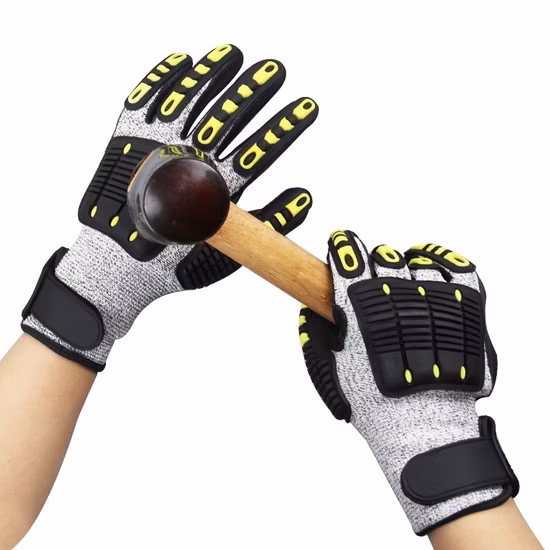 Hppe TPR Colliery Oilfield Industry Mechanic Cut Resistant Working Impact Safety Gloves