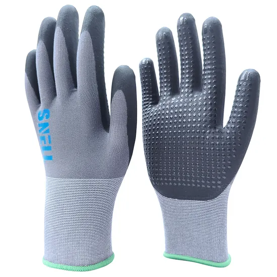 15g Spandex Ultra Foam Dots Nitrile Sandy Coated Safety Industrial Precision Work Gloves