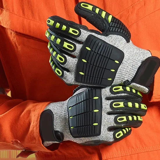Oil & Mining Industry CE En388 Anti Lmpact Cut Resistant TPR Mechanic Glove
