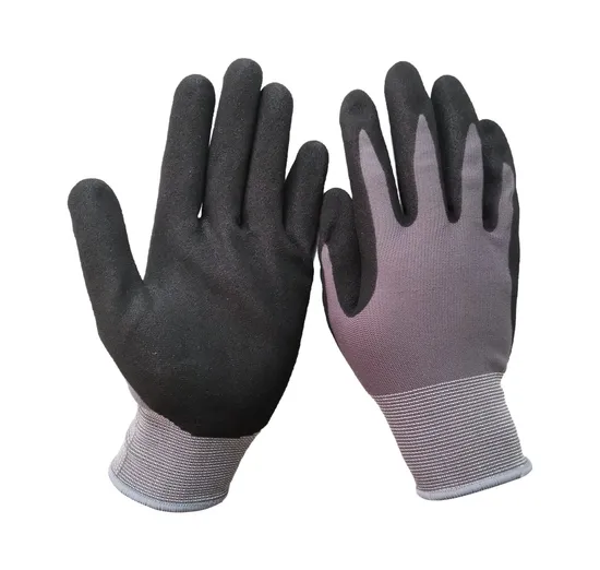 Micro Foam Nitrile Nylon Grey Coated Zebra Coated Gloves