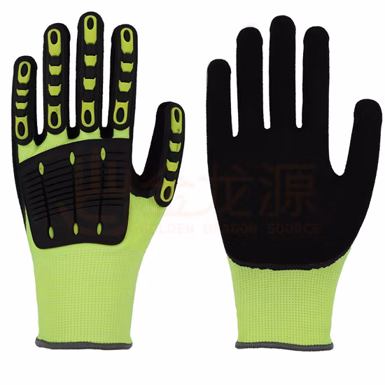 Nmsafety Hppe Cut Proof TPR Impact Resistant PPE Protection Mechanic Work Safety Gloves