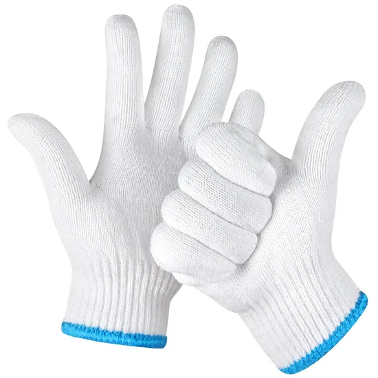 Topwin China Wholesale 10/7gauge Safety/Work/Construction Price Industrial/Working Hand Protective Guantes White Cotton Knitted Gloves