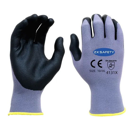 15g Gray Nitrile Spandex Micro Foam Nitrile Coated Flex Gloves
