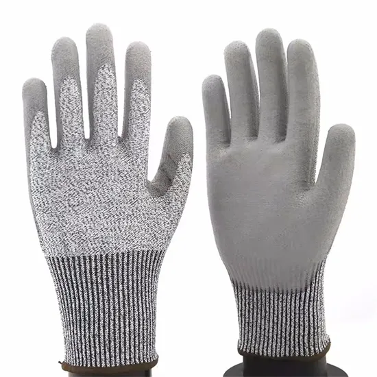 Anti Cut Level 5 PU Coated Cut Resistant Gloves Guantes Anti Corte Equipo De Proteccion Personal Industrial Por Mayoreo