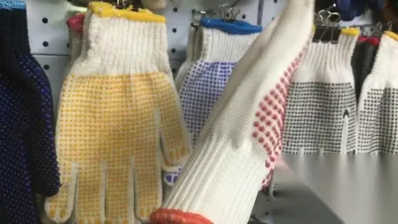 One Side Knitted PVC Dotted Working Cotton Gloves