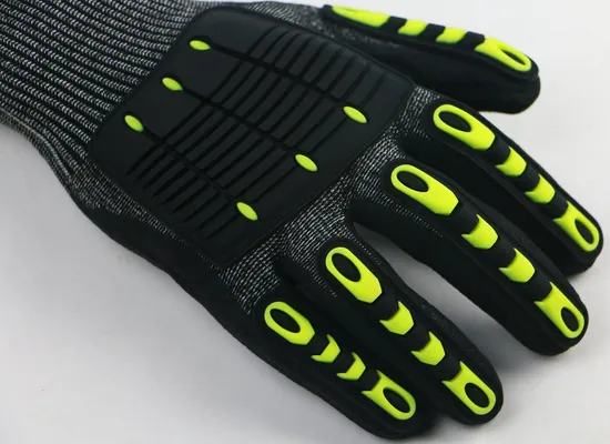 Hppe Cut Proof TPR Impact Resistant PPE Protection Mechanic Work Safety Gloves 