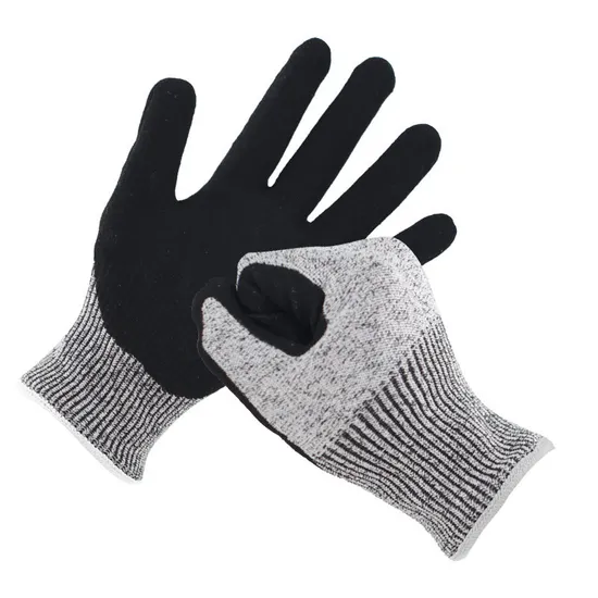 Cut Resistant Gloves Level 5 Work Nitrile Coated 