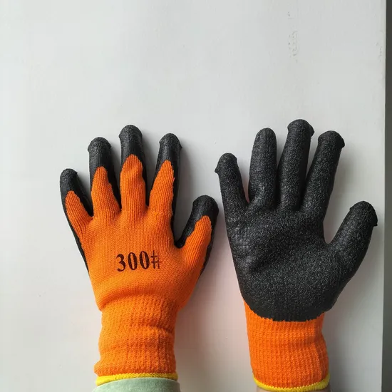 Guantes Wholesale Coated Latex Glove Men′s Crinkle Latex Coated Safety Working Gloves 