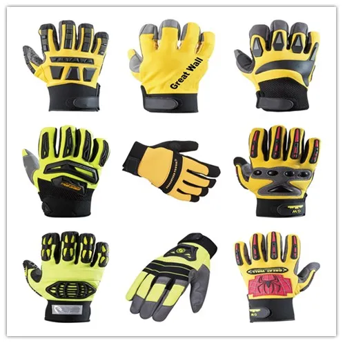 Oil Safety Extrication Drill TPR Industrial Impact Mechanic Work Safety Gloves 