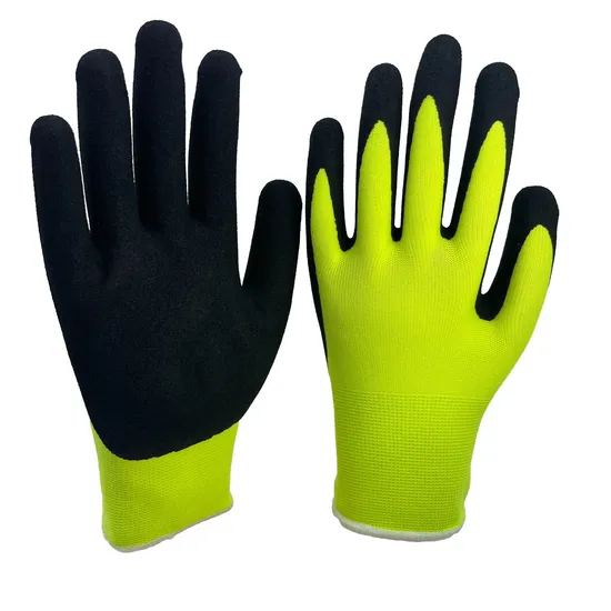 TPR Anti Impact Resistant Hand Protection Work Safety Labor Gloves with PU Nitrile Sandy Coated Glove 