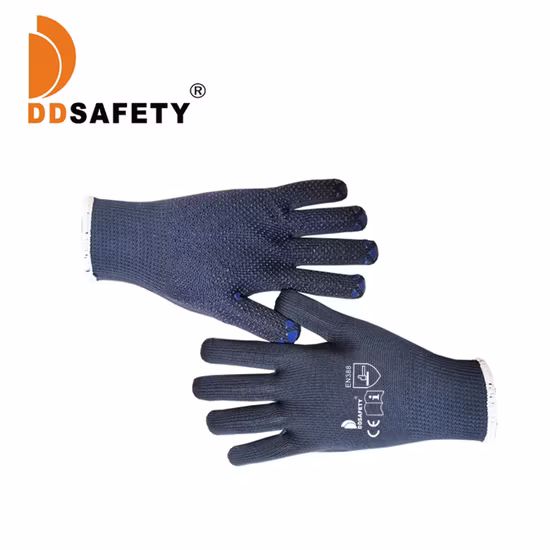 Cheap Knitted PVC DOT White Cotton Gloves PVC Dotted Safety Work Gloves