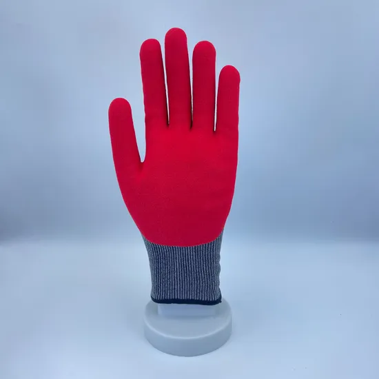 Nmsafety Custom Hand High Anti Impact Gloves Cut Resistant Sandy Nitrile ANSI A5 Mens Gloves Working TPR Mechanic Gloves 