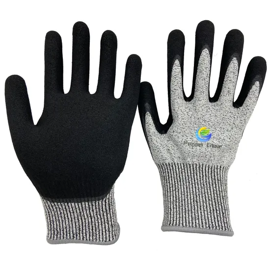 Excellent Grip Anti Vibration Oil Proof Cut Resistant Sandy Nitrile Safety Working Impact Proof TPR Gloves 
