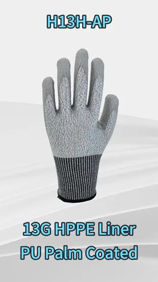 Best Price Hppe Liner PU Coated Working Gloves Cut 5 Cut C Gloves Wholesale Price Hppe Cut Resistant PU Coated Gloves 