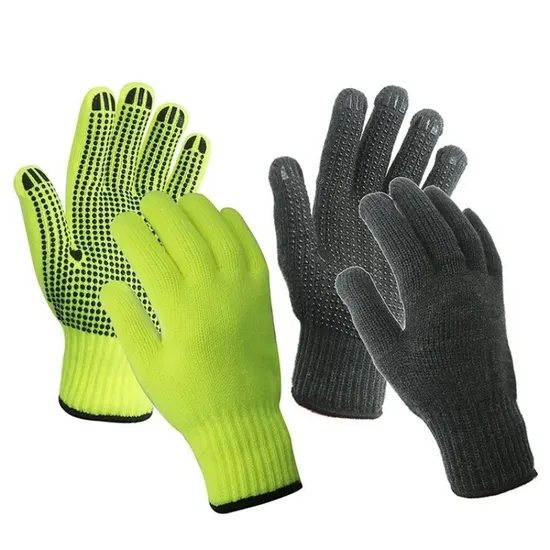 China Wholesale Price Safety/Work/Labor Glove Industrial/Construction/Working Guante PVC Dotted/Dots Cotton Knitted Gloves 