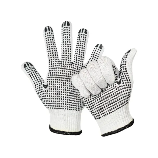 Topwin China Wholesale Price Safety/Work/Labor Glove Industrial/Construction/Working Guante PVC Dotted/Dots Cotton Knitted Gloves 